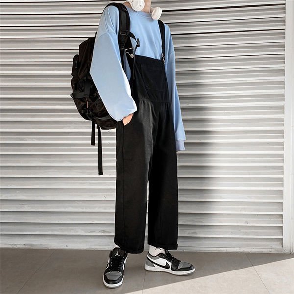 サロペット オーバーオール メンズ サロペット 黒デニムパンツ オーバーオール デニムパンツ ペインターパンツ ダンスパンツ 春夏秋 バレンタイン 2023