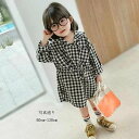 韓国子供服 ワンピース キッズ 女の子 長袖ワンピ チェック柄 フード付き 可愛い ベビー ワンピ 長袖 膝丈 普段着 通園 通学 レジャー ブラック 春秋 新作 80cm バレンタイン 2023 プレゼント(4)