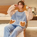 ルームウェア 上下セット 冬 パジャマ レディース 長袖 もこもこ ルームウェア かわいい 秋冬 パジャマ あったかい 上下 モコモコ パジャマ 部屋着 バレンタイン 2023 プレゼント