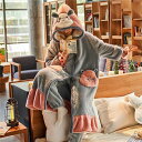 ルームウェア 上下セット 冬 パジャマ レディース 長袖 もこもこ 2点セット 冬 パジャマ かわいい 暖かい 寝巻き 部屋着 ホームウェア モコモコ 前開き 料無料 バレンタイン 2023 プレゼント(4)