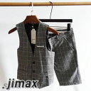 グルームズマン グレー チェック柄 格子 アッシャースーツ メンズ服 ハワイスタイル フォーマル ベスト/ハーフパンツ ベスト/長ズボン カジュアル スリム 結婚式 お祝い 五分丈 長ズボン