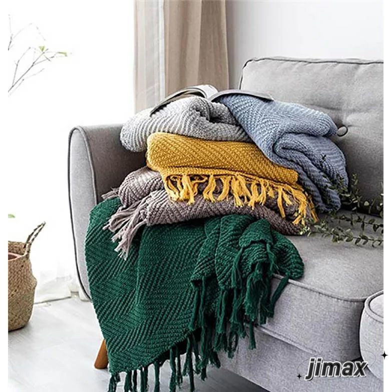 北欧サマー ブランケット 毛布シングル ベッドカバー ダブル 布団カバー ボンボン ソファーカバー イン..