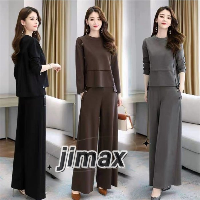 セットアップ レディース 秋 冬 パンツセットアップ レディース ブラウス トップス ワイドパンツ ガチョウパンツ ロング丈 2点セット ゆったり 大きいサイズ カジュアル 秋物 体型カバー 30代 ホワイトデー