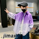 シャツ キッズ 子供服 トップス 長袖シャツ ストライプ シンプル 上着 羽織り 男の子 ウエスタンシャツ ダンス衣装 キッズジャケット Gジャン 韓国子ども服スプライシング パープル グリーン 春 秋 こどもの日 ホワイトデー