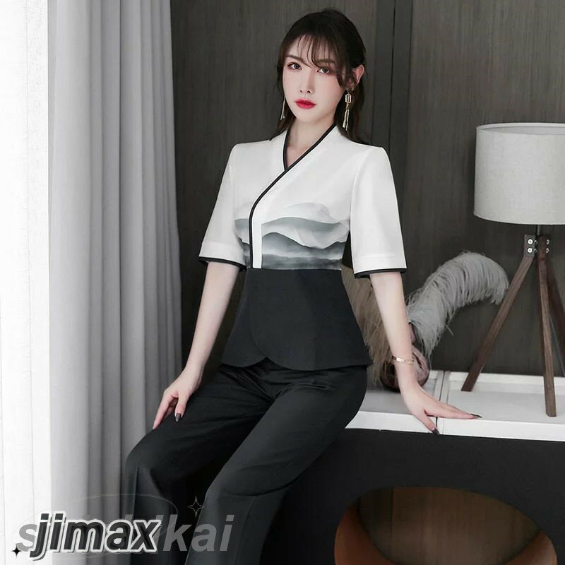 上下セットエステティック サロンウェア リラクゼーション クリニック 制服 ファンクショナルビューティー スカートジュエリーホテルフロント作業服 人気 エステユニフォーム サロ 大きいサイズ ホワイトデー