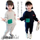 セットアップ 上下セット キッズ 秋 長ズボン 可愛い オシャレ カジュアル 2点セット ポケット付き 春 子供 防寒 韓国ファション フリース 120 無地 ...