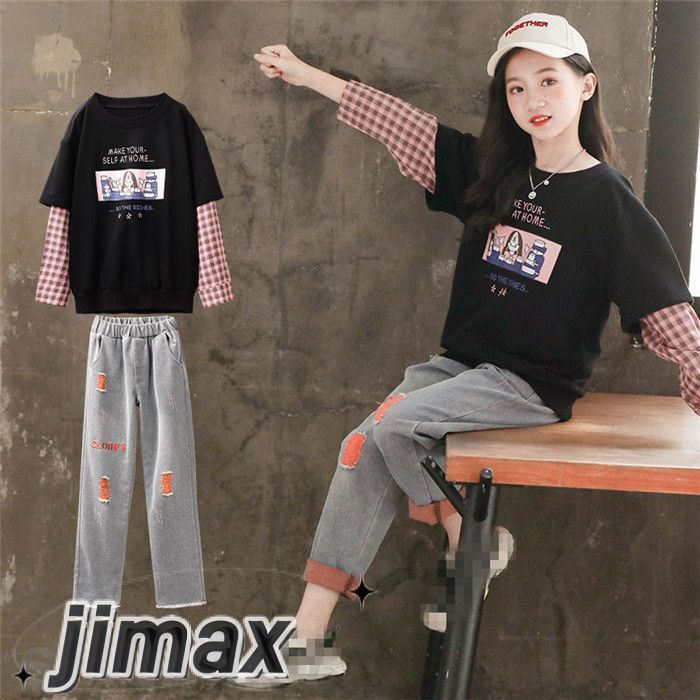 子供服 セットアップ 長袖 ジャージ スプライシング パーカー 2点セット キッズ 女子 上下セット 春秋 パーカーロングパンツ 登山着 スポーツウェア 可愛いおしゃれ 女の子 秋着 春秋 安い トップス ボトムス 子供の日