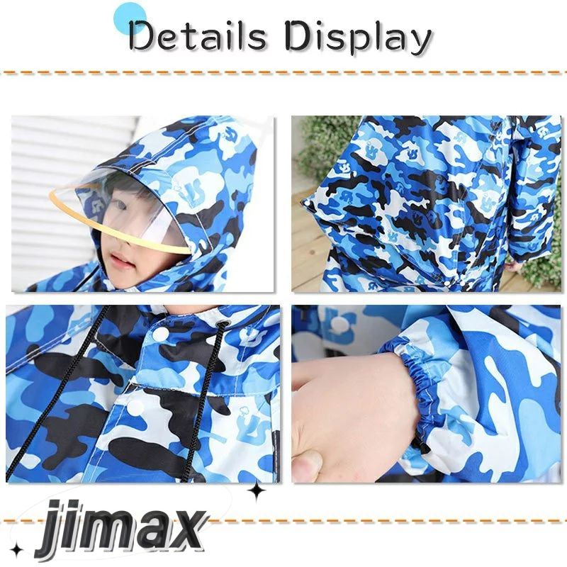 レインウェア キッズ レインコート 通学 迷彩柄 収納ポーチ付き ランドセル対応 子供用 男の子 女の子 雨具 雨対策 通学 小学校 おしゃれ ホワイトデー プレゼント