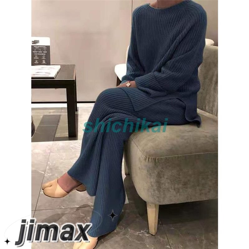 セットアップ レディース 秋冬 リブニットセットアップ パンツセットアップ ニット 秋 冬 上下セット ニットパンツ ニットセーター ガウチョパンツ 30代 40代 ホワイトデー