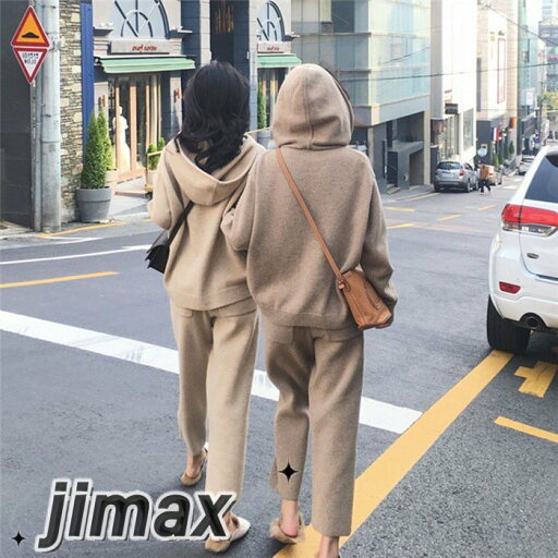 パンツセットアップ ニット レディース 春 秋 パンツスーツ 上下セット 2点セット トップス ニットセーター ガウチョパンツ パーカー 無地 ホワイトデー パンツセットアップ ニット レディース 春 秋 パンツスーツ 上下セット 2点セット トップス ニットセーター ガウチョパンツ パーカー 無地 ホワイトデー