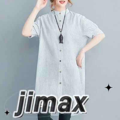 麻 リネン混 トップス レディース きれいめ カジュアル おしゃれ 薄手 カットソー ストライプ シャツ ブラウス コットン 袖あり チュニック ワンピース ひざ丈 半袖 シャツワンピ Aライン オーバーサイズ 綿 ナチュラル