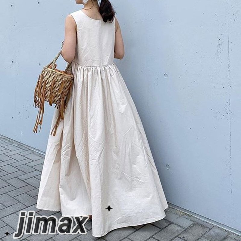 ワンピース 夏 レディース 秋 春夏 きれいめ ロング カジュアル 40代 結婚式 30代 50代 切り替え 上品 ゆったり 体型カバー 着痩せ ミモレ丈 マキシ丈 おしゃれ フリーサイズ ノースリーブ ゆったり ロングワンピース 韓国風 新作3色