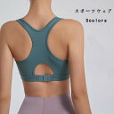レディース 夏 ヨガウェア バックボタン 調節可能 女性用 スポーツブラ ヨガベスト ランニング フィットネスブラ 高強度 トップス 5COLORS(4)