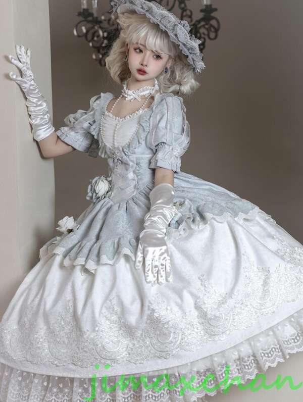 サマー　Lolita系/宮廷ドレス/長袖/opワンピース　jsk　/ロリータ トップス ロリータファッション　変装　トップス 吊りスカー