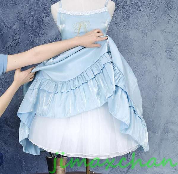 サマー　Lolita系　スカート　パニエ　ロリータ トップス 萌え レディース ゴスロリ ロリータファッション　変装　トップス　無地　ホワイト　ふわふわ　46cm
