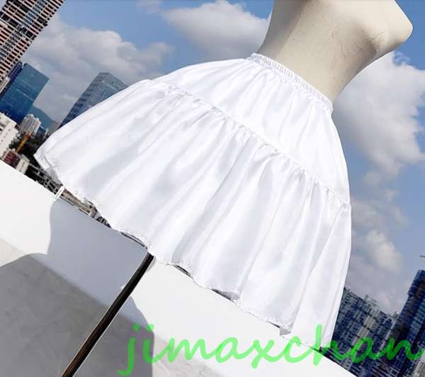 サマー　Lolita系　スカート　パニエ　ロリータ トップス 萌え レディース ゴスロリ ロリータファッション　変装　トップス　無地　ホワイト　ふわふわ　48-58CM