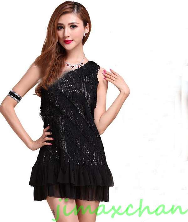 サマー　/ ワンピース 社交ダンス ラテンドレス キラキラ ラインストーン フリンジ タッセル 高級感 お洒落 豪華 キャバクラスパンコール フリンジ ラテン