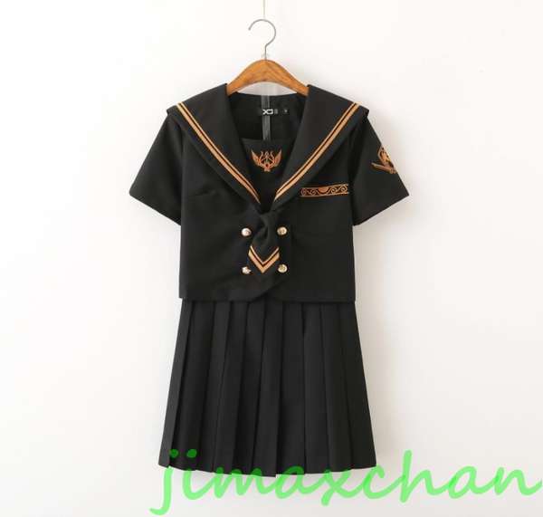 サマー　/短袖　上下セット セーラー服 JK系フリルスカート　パーティグッズ 制服 学生　ユニフォーム　卒業式 入学式　コスチューム　スカート