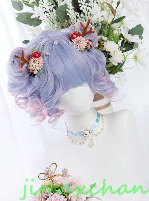 サマー　長32cm/変装　Lolita系　ウィッグ ロリータ 原宿風 かつら 前髪 レディース コスプレウィッグ 耐熱ウィッグ コスチューム 仮装 大人用