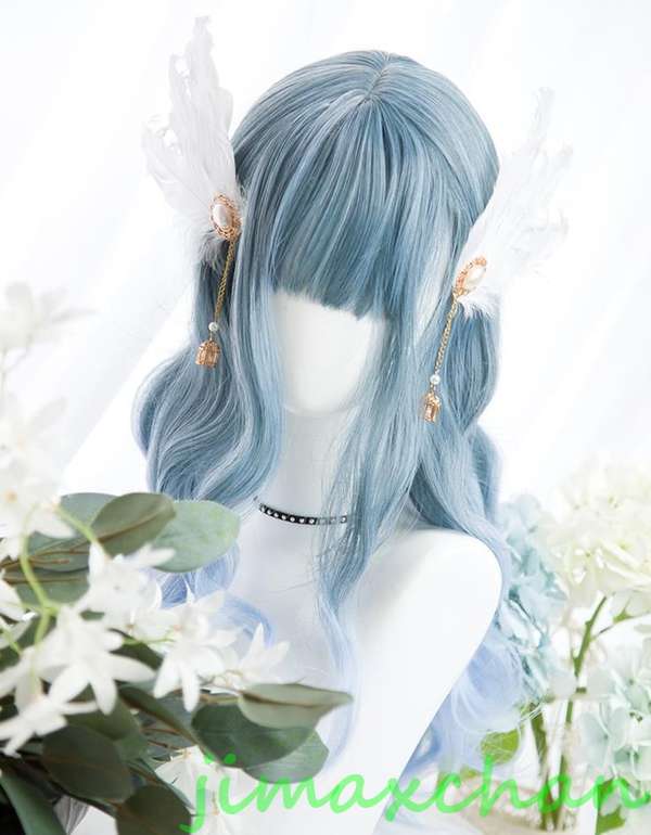 サマー　長53cm/変装　Lolita系　ウィッグ ロリータ 原宿風 かつら 前髪 レディース コスプレウィッグ 耐熱ウィッグ コスチューム 仮装 大人用