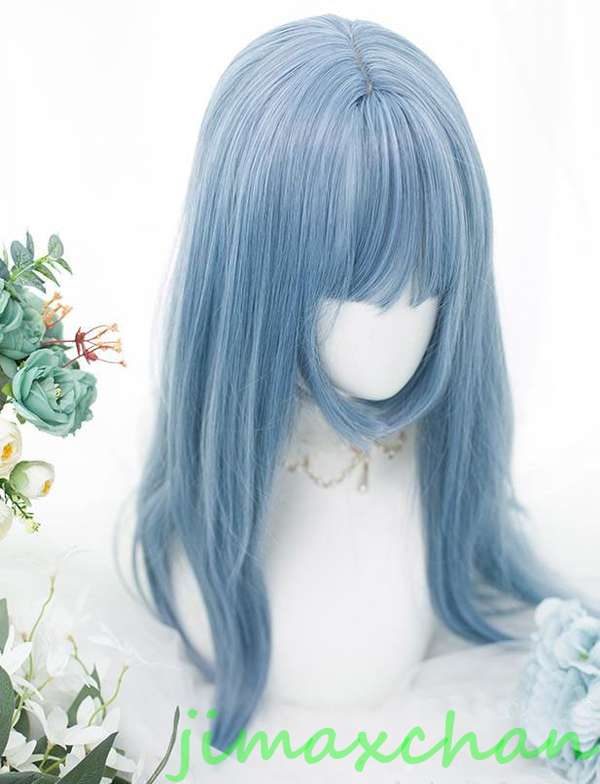 サマー　長49cm/変装　Lolita系　ウィッグ ロリータ 原宿風 かつら 前髪 レディース コスプレウィッグ 耐熱ウィッグ コスチューム 仮装 大人用