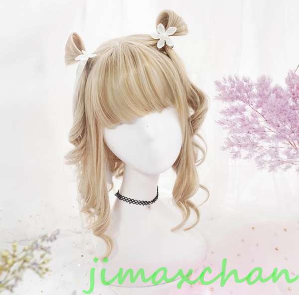 サマー 長35cm/変装 Lolita系 ウィッグ ロリータ 原宿風 かつら 前髪 レディース コスプレウィッグ 耐熱ウィッグ コスチューム 仮装 大人用
