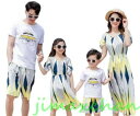サマー 親子ペア 親子お揃い Tシャツ パンツ ワンピース サンドレス ガウチョパンツ カップル 中袖 Tシャツ ユニセックス おそろい親子服 プレゼント