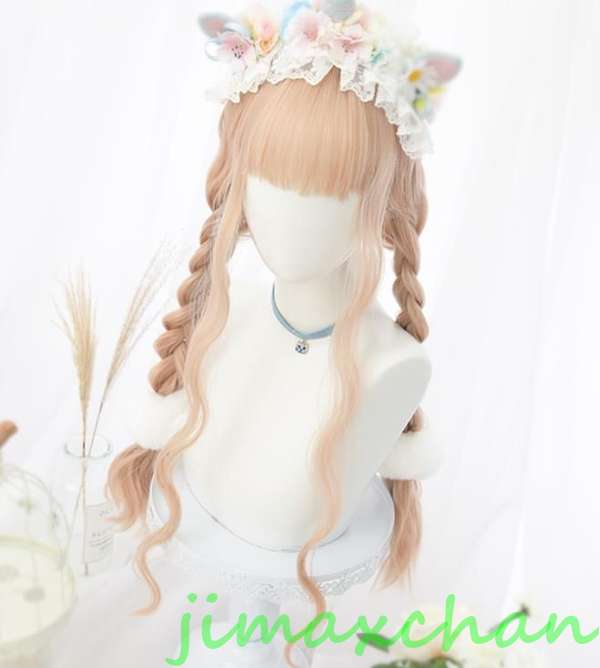 サマー 長62CM/変装 Lolita系 ウィッグ ロリータ 原宿風 かつら 前髪 レディース コスプレウィッグ 耐熱ウィッグ コスチューム 仮装 大人用