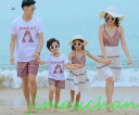 サマー 親子ペア 親子お揃い Tシャツ パンツ ワンピース サンドレス ガウチョパンツ カップル 中袖 Tシャツ ユニセックス おそろい親子服