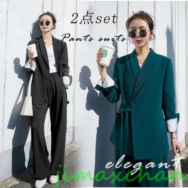 【楽天スーパーSALE割引商品】気楽暮らし 入学式 パンツスーツ 母 レディース 韓国 セレモニースーツ 入園式 卒業式 ママスーツ ジャケット ロングパンツ ...