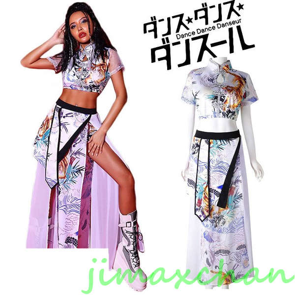 スーパーSALE10%off 新品　K-POP ダンス衣装 レディース 和風 セットアップ DS演出服 大人 中華風 へそ..