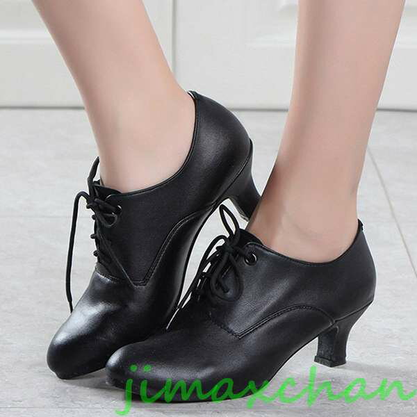 新品　ダンスシューズ ブーツ 編み上げ キッズ レーディス ブーツ 黒 ダンス靴 ショートブーツ ラウン..