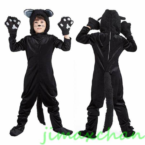 10/26迄MAX1000円OFF！ 新品　猫 コスプレ 仮装 猫 150 ハロウィン 衣装 おもしろ 仮装 コスプレ 仮装 ハロウィン仮装子供 男の子 女の子 コスチューム ハロウィーン ハロウィンのサムネイル