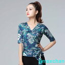 新品 ラテンダンス衣装 社交ダンス トップス 女性 ダンスウェア レッスンウェア 競技着 上着 モダンラテンダンス用 練習着 ワルツ ラテン ステージ 衣装 演出着 ダンストップス