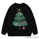 セーター ニット パーカー クリスマスツリー だるい風 韓国風 ペア オーバーサイズ S-XL ゆったり ふんわり おしゃれ ファッションコーデ 秋 冬
