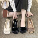 スリッポン モカシン ローファー フラットシューズ 楽ちん レディース おしゃれ 可愛い 3色 ウール シューズ 裏起毛 秋冬もこもこ ラウンドトゥ 防滑 防寒 雪 靴 滑らない(4)