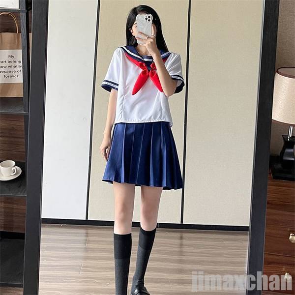 セーラー服 コスチューム 飾り付き リボン スカート トップス ショートスカート 半袖 文化祭 学園祭 コスプレ衣装 アニメ 可愛い 大人 シンプル おしゃれ ネイビー 学生服 少女風 きれい