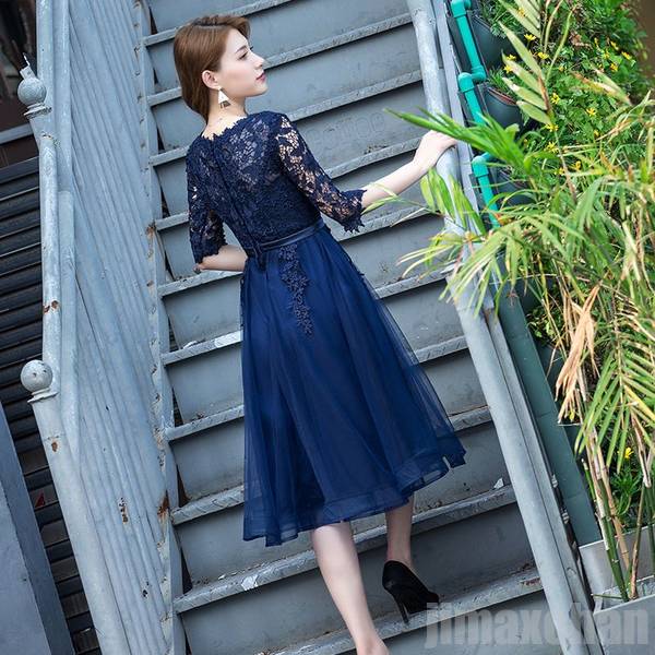 パーティードレス 結婚式 お呼ばれ ドレス ミモレ丈 二次会 ワンピース レース 同窓会 着痩せ 20代 30代 成人式 演奏会 卒業式 40代