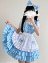 メイド服 かわいい ロリータ 半袖 膝丈 ワンピース 大人 コスチューム コスプレ 衣装 ショート丈ワンピース 萌え萌え ウェイトレス cosplay フリルいっぱい リボン レース キュット 姫様 ロリータ