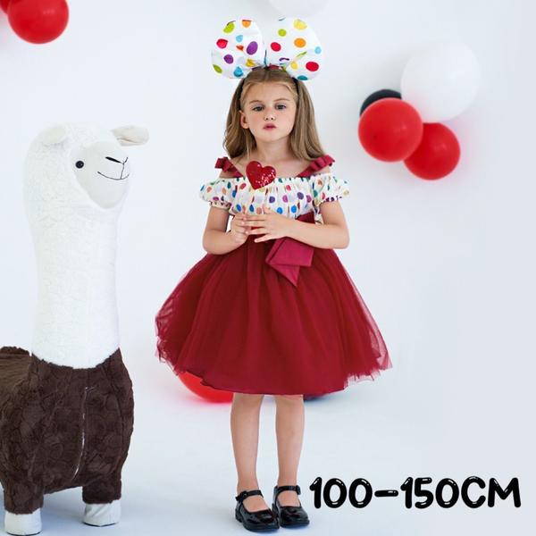 気楽 100 110 120 130 140 150 ドットワンピース レッド コスチューム ドット 水玉 こどもドレス 結婚式 発表会 七五三 子供ドレス キッズドレス 子供 フォーマル チュチュ 子供 ドレス 発表会