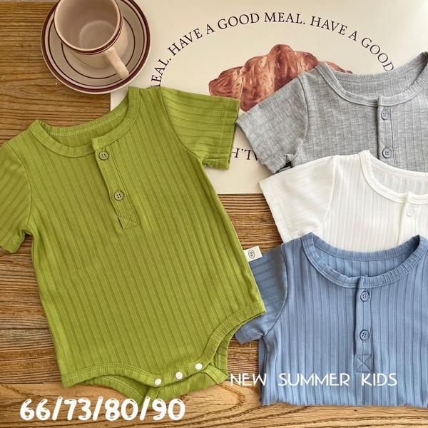 気楽 韓国 韓国服 キッズ 半袖 韓国ファッション キッズ こども服 ロンパース キッズ ベビー 保育園 幼稚園 お着換え リブ リブ素材 軽く柔らかい リブロンパース ベビー トップス 女の子