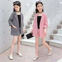 気楽 子供スーツ フォーマル 女の子 子供服 セットアップ 110 120 130 140 150 160 キッズ おしゃれ 七分袖 春夏 3点セット アウター キャミソール ショートパンツ チェック柄 可愛い 通学着