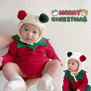 気楽 Xmas サンタ 韓国子供服 ロンパースに帽子にパンツ3点セット クリスマス 衣装 ベビー服 カバーオール ロンパ 66/73/80/90 ロンパース 子...