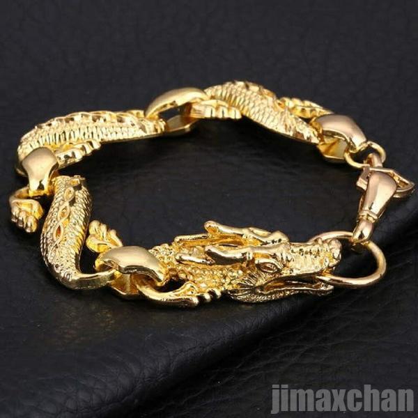気楽 ゴールド ドラゴン ブレスレット アクセサリ&mdash