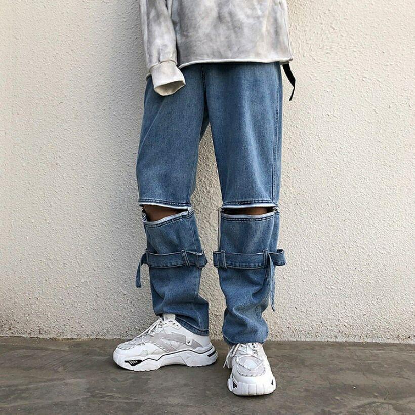 気楽 デニム ベルト ジッパー ボトムス Gパン 韓国ファッション ズボン ジップパンツ 紐 ジーパン レッグベルト クラシック ヴィンテージ アンティーク バースデー ギフト フ