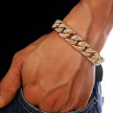 気楽 ゴールドブレスレット ゴールドorシルバー メンズ レディース ジュエリー HIPHOP アクセサリー ジルコニア ヒップホップ系 ストリート系 B系 プレゼント
