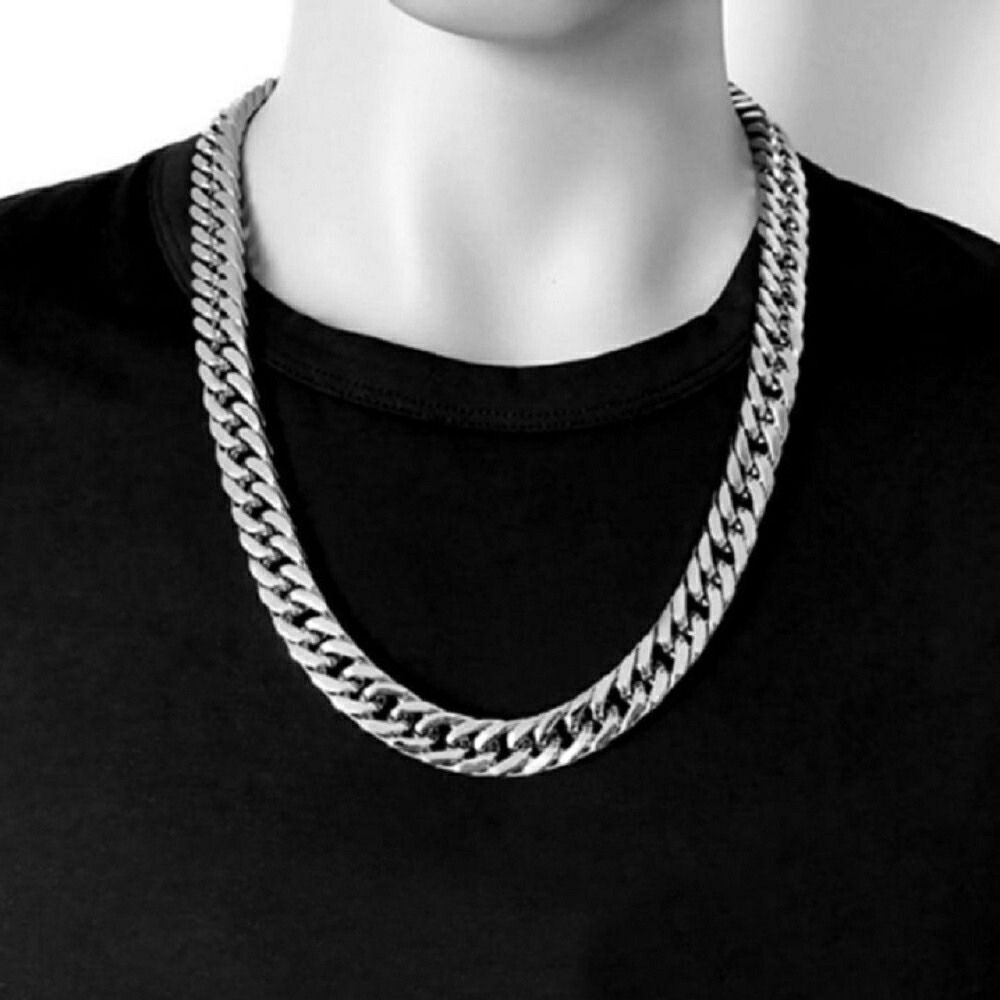 気楽 ネックレス 極太チェーン シルバー チェーン 韓国ファッション ネック ヒップホップ ラッパー ギャングスター ダンサー シルバー メンズ レディース ジ...