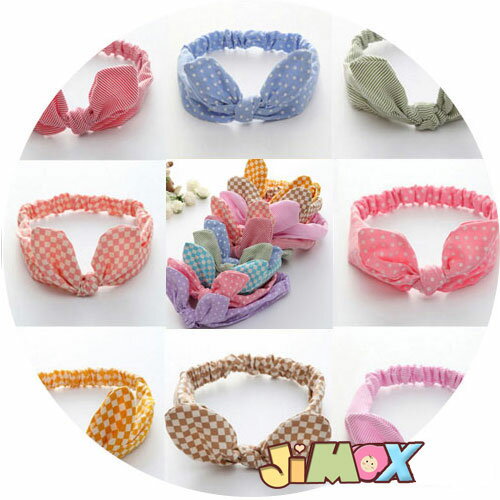 「在庫処分」リボン　キッズ　女の子　ヘアアクセ　アクセサリー　ヘアバンド　ベビー用ヘアバンド　ベビー　赤ちゃん　小物 雑貨 かわいい　おしゃれ オシャレ リボン　水玉柄　ボーダー柄　チェック柄のサムネイル