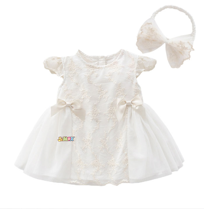 【即納】70cm/90cm メール便送料無料「1点まで対応可能」ベビー服　ヘアバンド付き　フォーマル服　フォーマル　スカートつきのロンパース　可愛い　出産祝い　結婚式　可愛い　無地　ノースリーブ　シンプル　ロンパース　出産準備 お宮参り 月齢フォト 3
