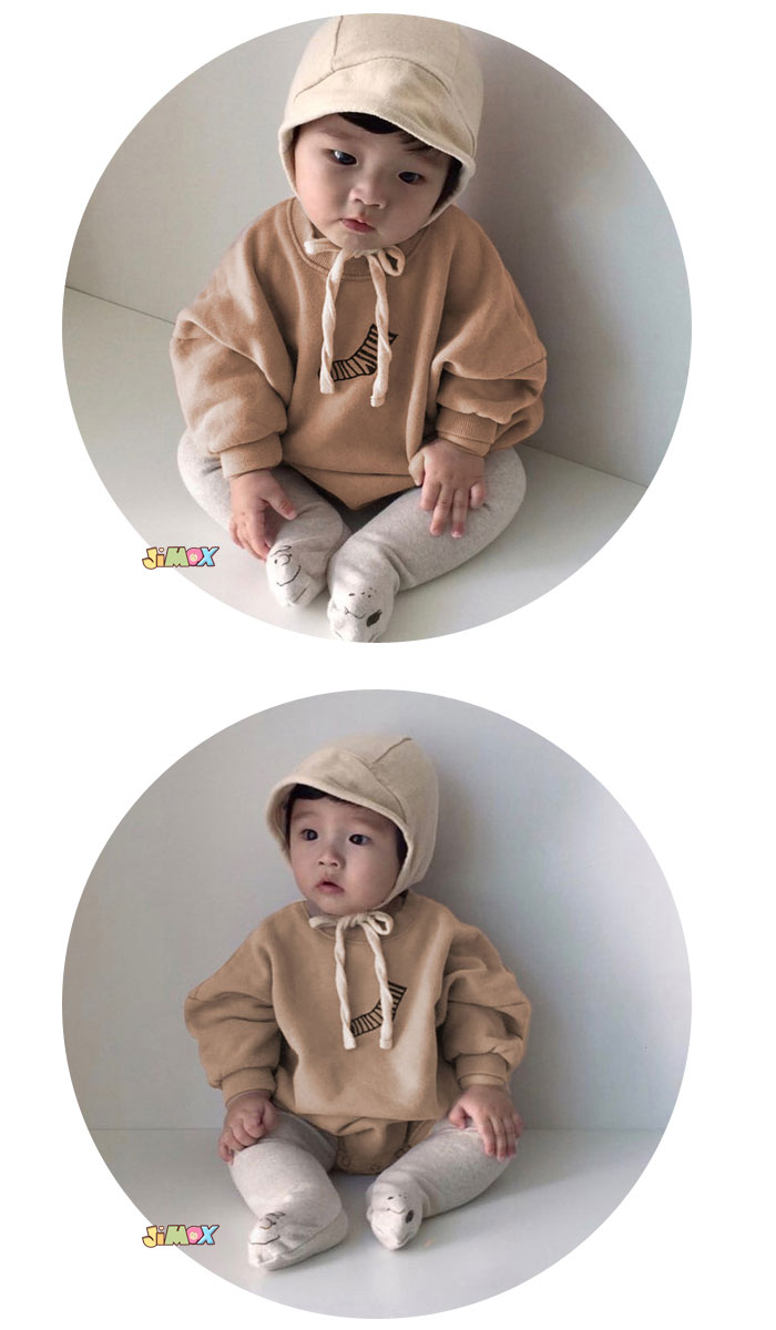 【即納】60cm/90cm 「裏起毛ロンパース」ベビー服　ベビーロンパース　オーバーサイズ　シンプル　靴下柄　可愛い　男の子　女の子　長袖　ベビー服　赤ちゃん服　ベビー服 　冬